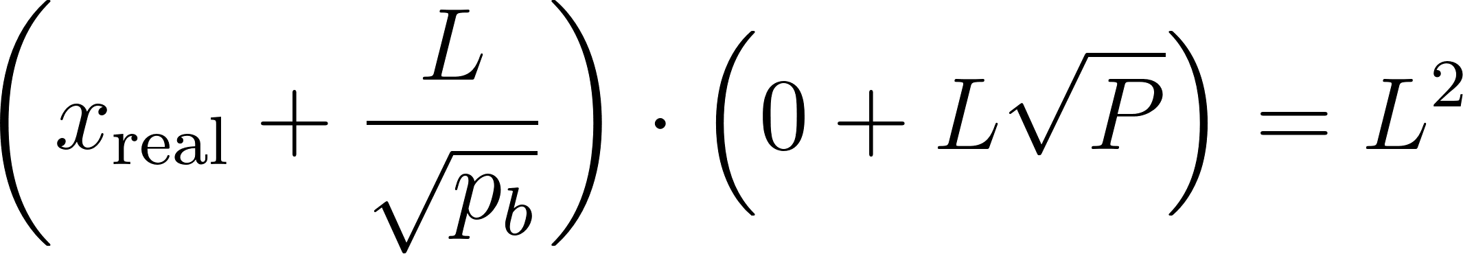 Substituting into the real reserves equation to solve for xreal