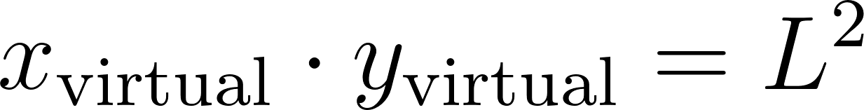 x_virtual times y_virtual equals L squared